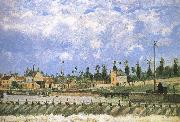 Camille Pissarro Pang plans scenic Schwarz oil painting
